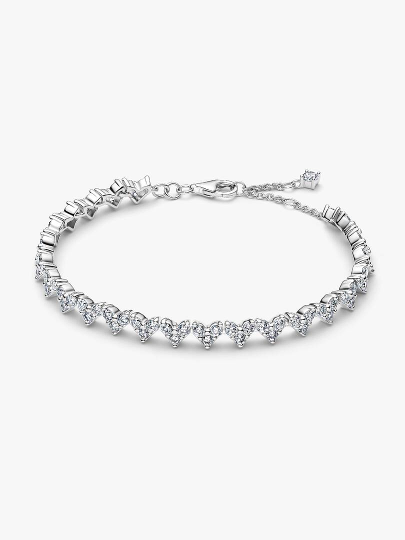 Triple Stone Heart Bracelet Sterling silver