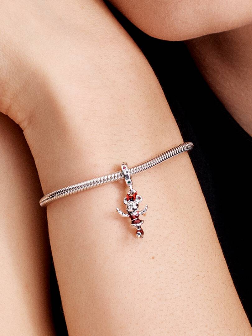 Minnie Mouse Ice Skating Dangle Charm Sterling silver