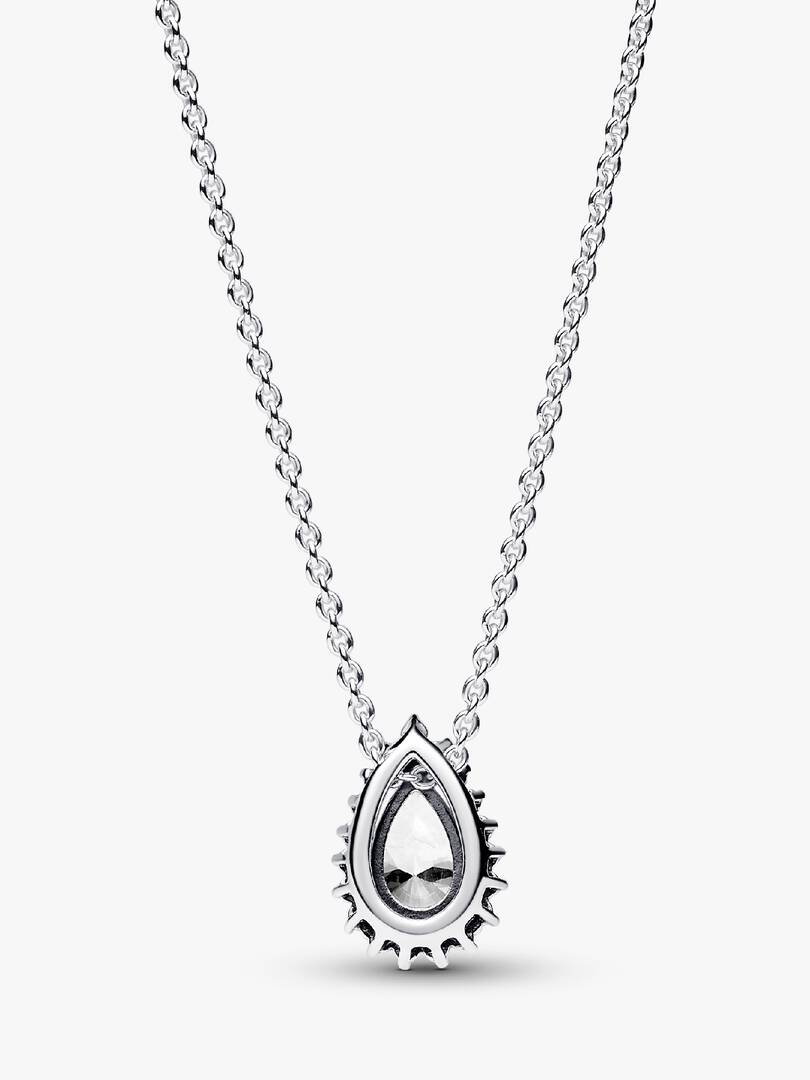 Sparkling Pear Halo Collier Necklace Sterling silver