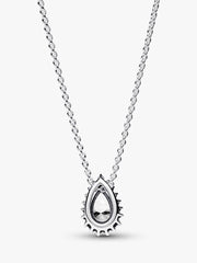 Sparkling Pear Halo Collier Necklace Sterling silver