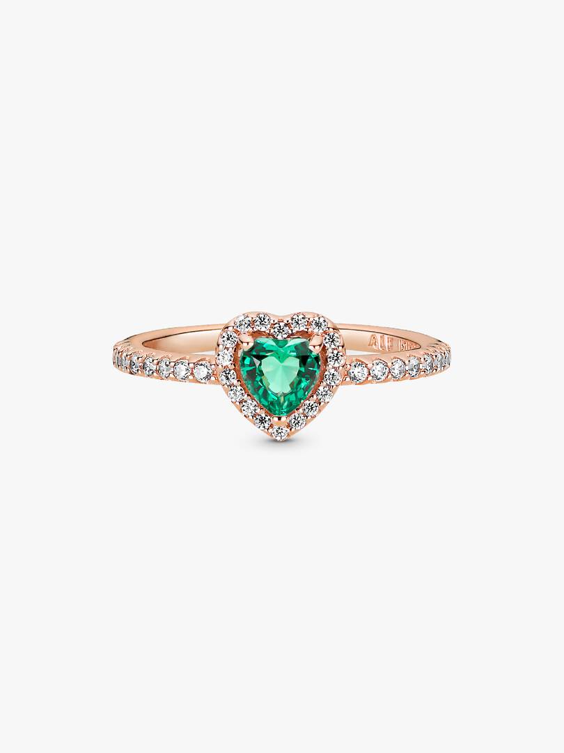 Sparkling Elevated Heart Ring 14k rose gold plating