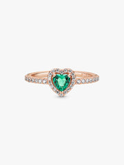 Sparkling Elevated Heart Ring 14k rose gold plating