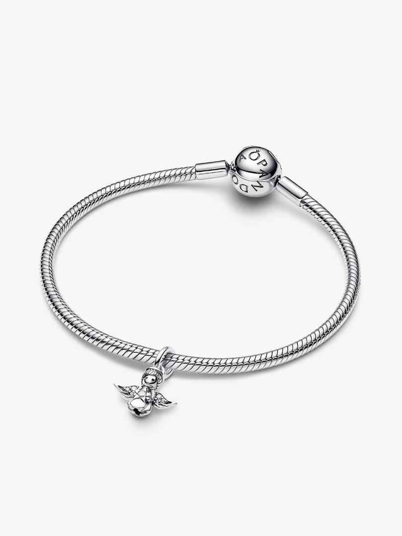 FINAL SALE - Sparkling Angel Dangle Charm Sterling silver