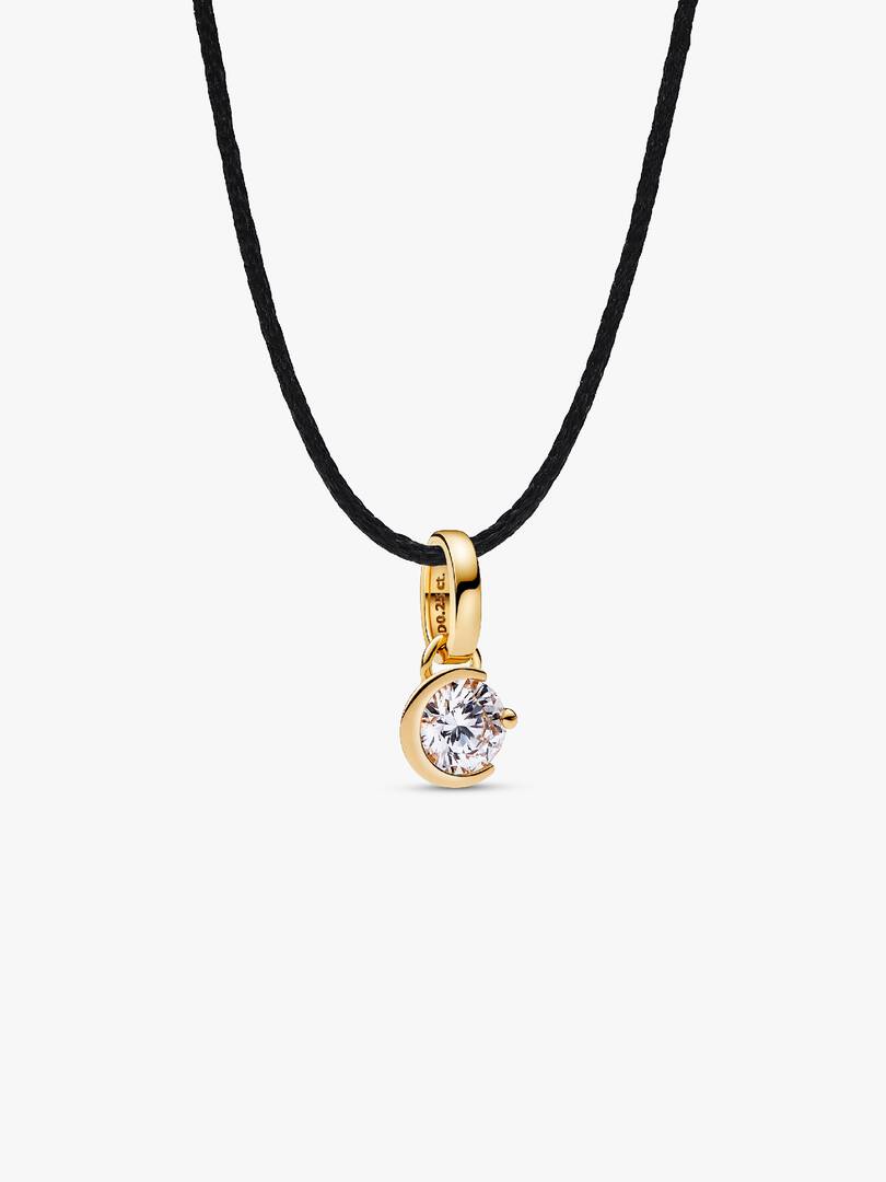 Pandora Talisman 14k Gold Lab-grown Diamond Moon Pendant 0.25 ct TW, 14k gold