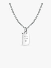 Engravable Rectangle Tag Pendant Necklace Set 2 Quantity