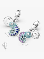 Color-changing Chameleon Dangle Charm Sterling silver