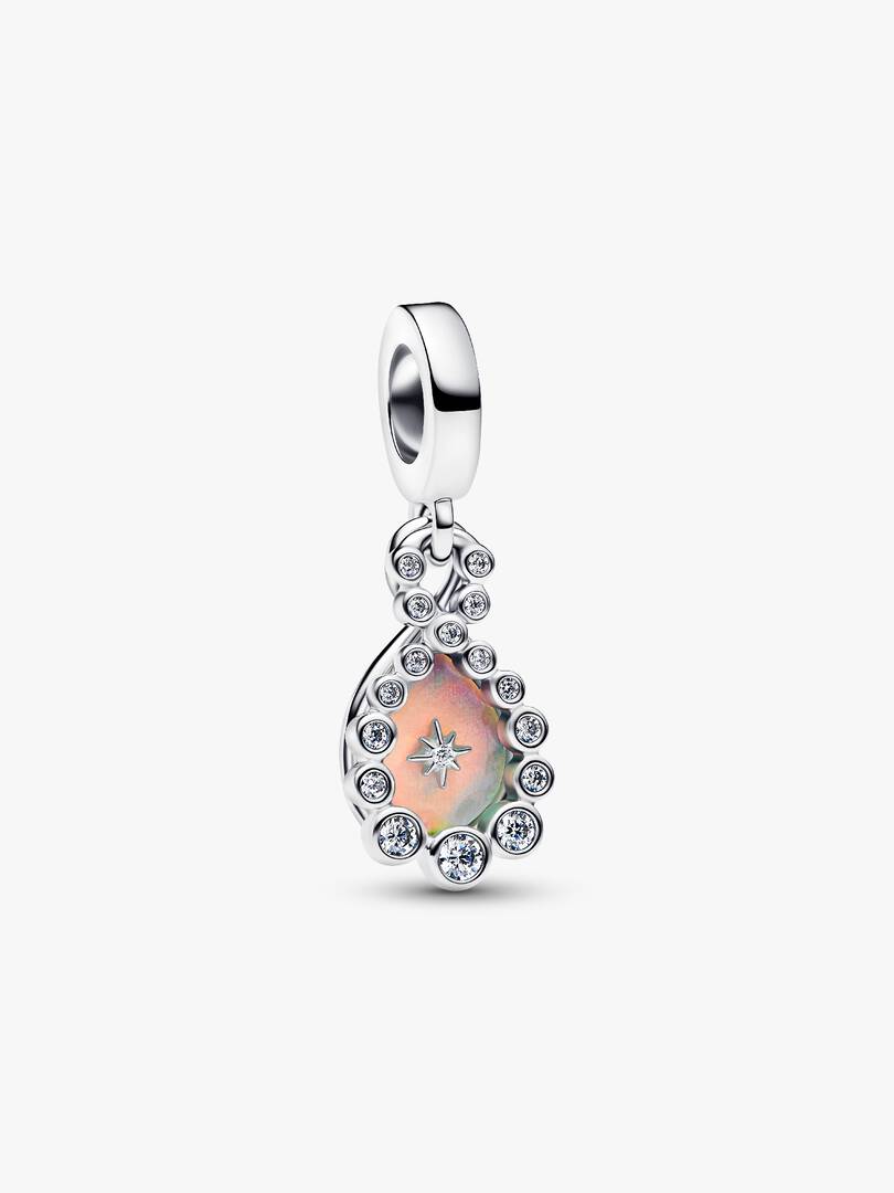 Opalescent Infinity Double Dangle Charm Sterling silver