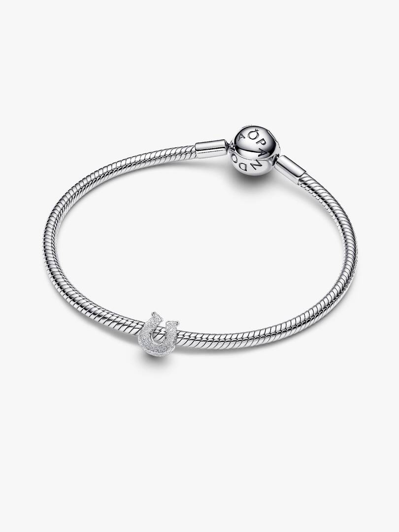 Textured Horseshoe Mini Charm Sterling silver