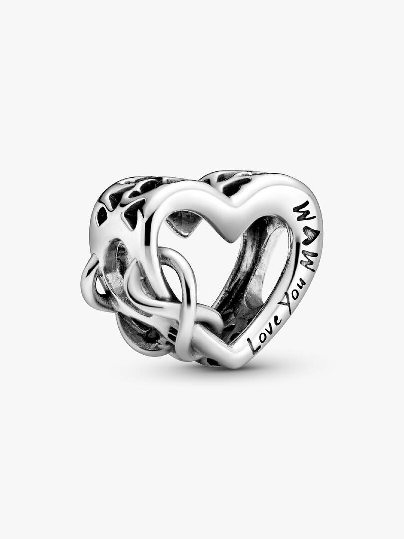Love You Mom Infinity Heart Charm Sterling silver