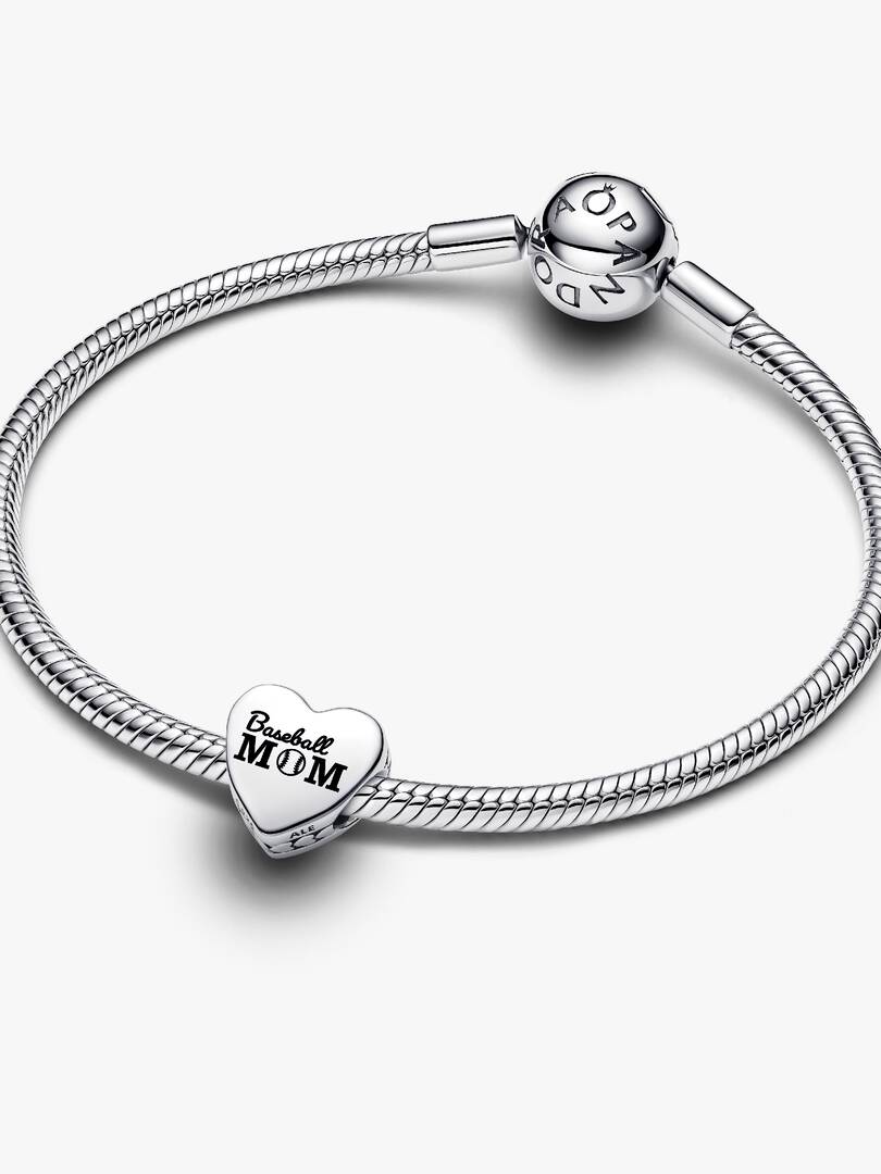 Baseball Mom Heart Charm Sterling silver