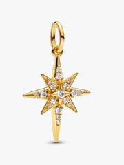 Sparkling North Star Dangle Charm 14k gold plating