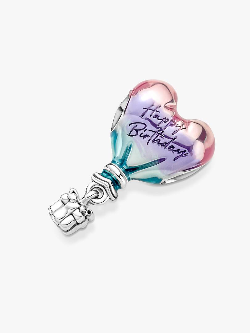 Happy Birthday Hot Air Balloon Charm Sterling silver