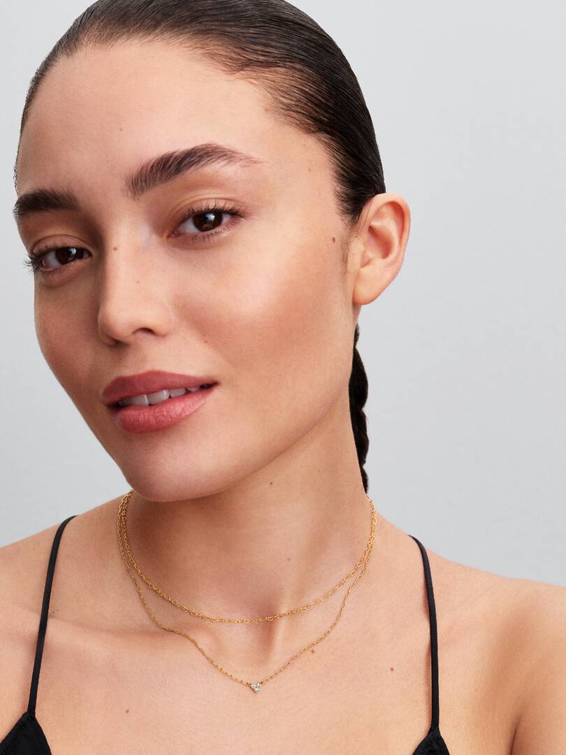 Pandora Era Linked Hearts Chain Necklace 14k gold