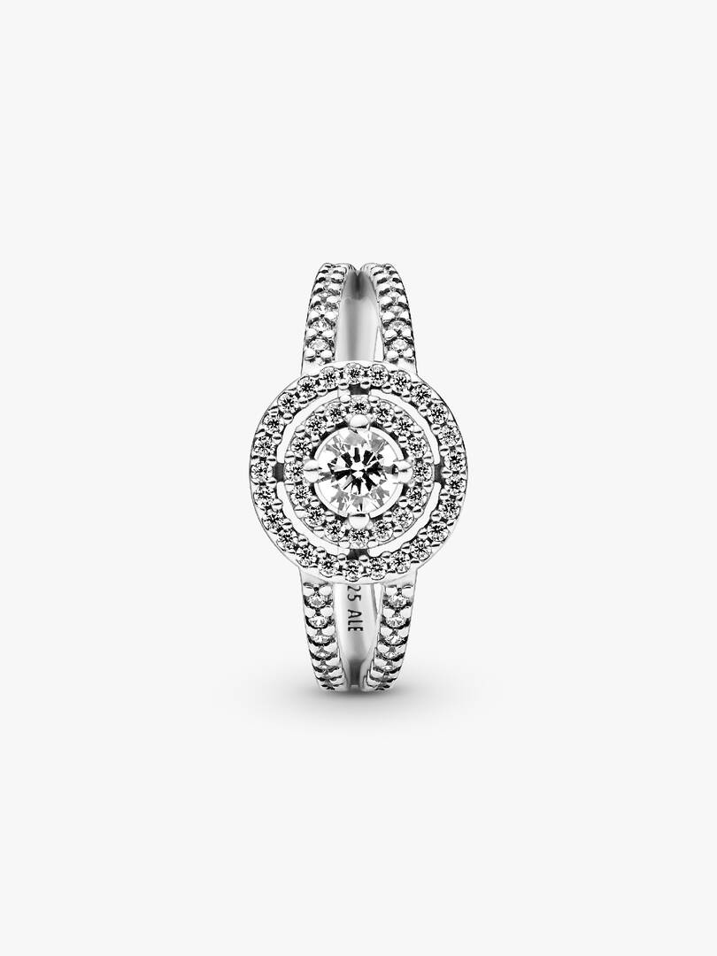 FINAL SALE - Sparkling Double Halo Ring Sterling silver