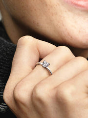 Sparkling Heart Solitaire Ring Sterling silver