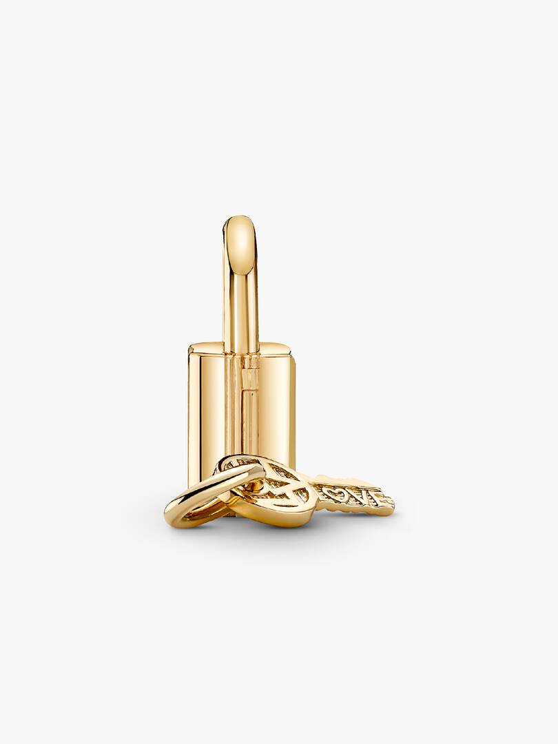 Padlock & Key Dangle Charm 14k gold plating