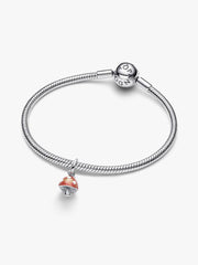 Glow-in-the-dark Mushroom Dangle Charm Sterling silver