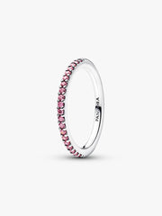 Sparkling Pink Band Ring Sterling silver