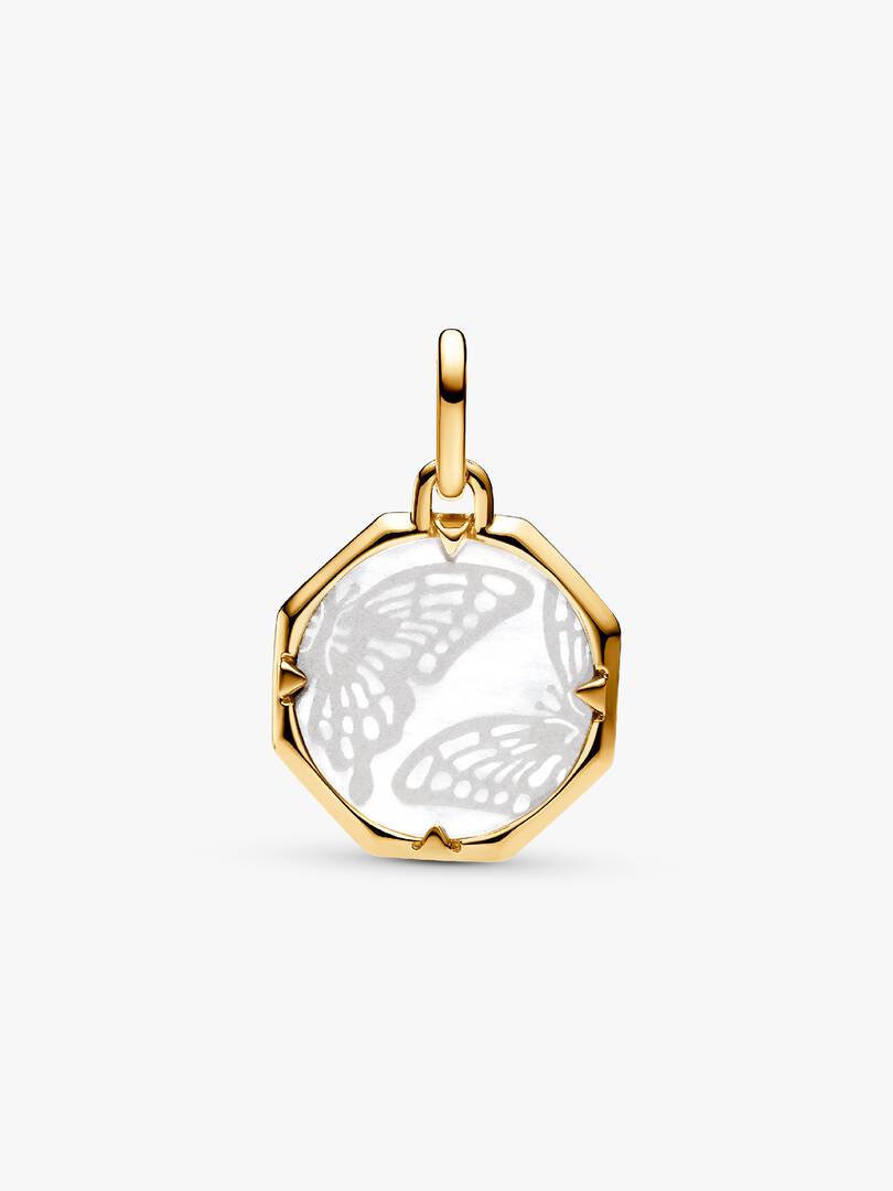 Pandora ME Pearlescent Butterfly Medallion Charm 14k gold plating
