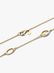 Organically Shaped Oval & Treated Freshwater Cultured Pearl Necklace 14k gold plating