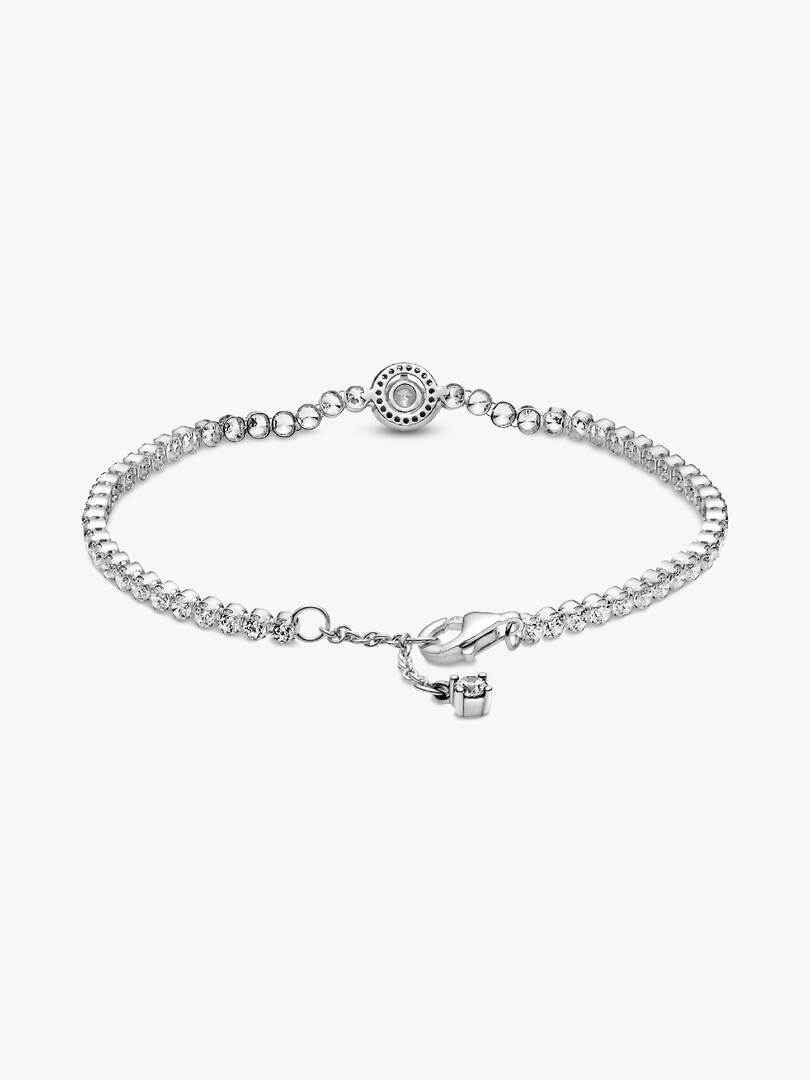 Sparkling Halo Tennis Bracelet Sterling silver