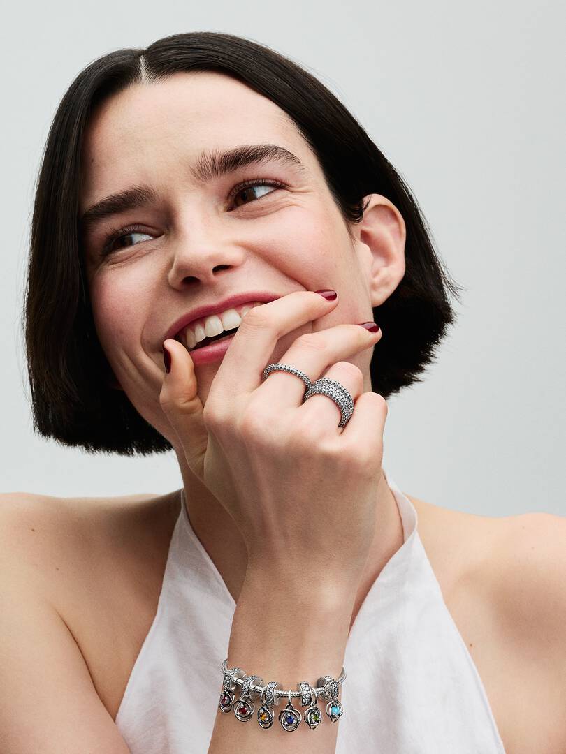 FINAL SALE - Pink Eternity Circle Dangle Charm Sterling silver