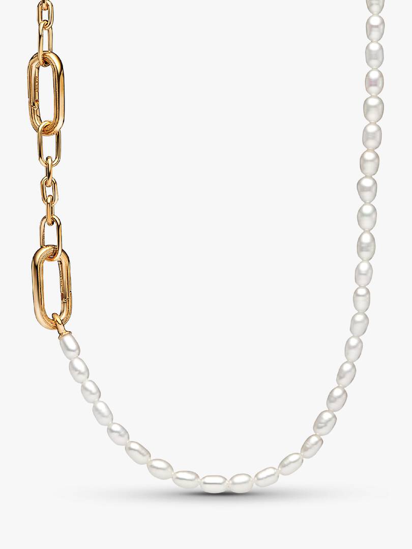 FINAL SALE - Pandora ME Slim Treated Freshwater Cultured Pearl Necklace 14k gold plating