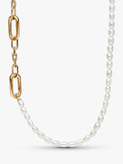 FINAL SALE - Pandora ME Slim Treated Freshwater Cultured Pearl Necklace 14k gold plating