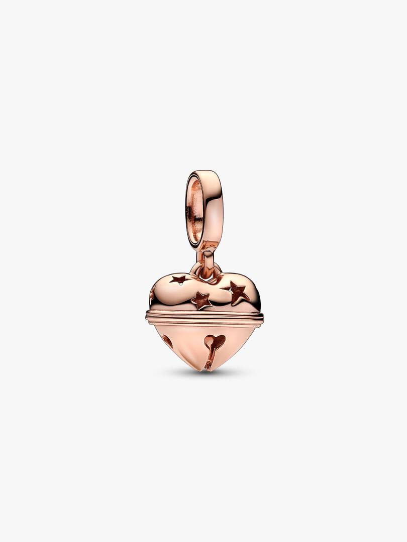 FINAL SALE - Festive Bell Dangle Charm 14k rose gold plating