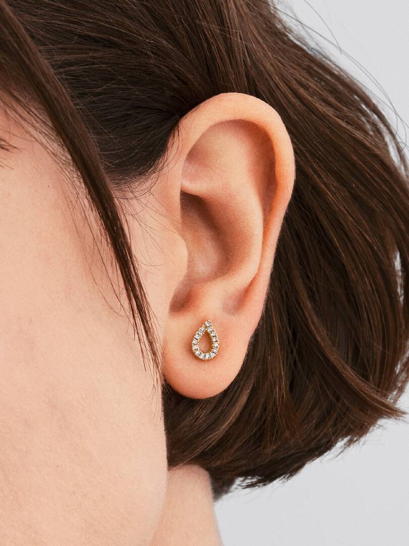 Pandora Infinite Lab-grown Diamond Pavé Stud Earrings 0.16 ct TW, 14k gold