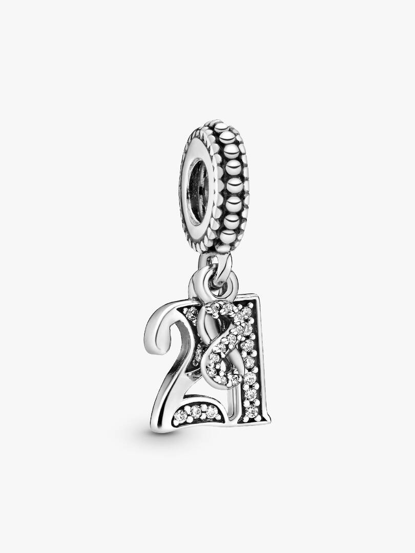 21st Celebration Dangle Charm Sterling silver