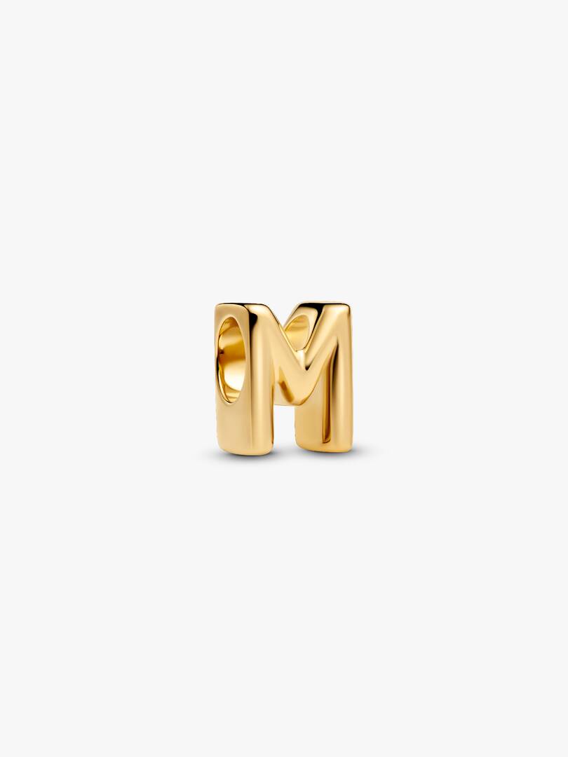 Letter M Alphabet Charm 14k gold plating
