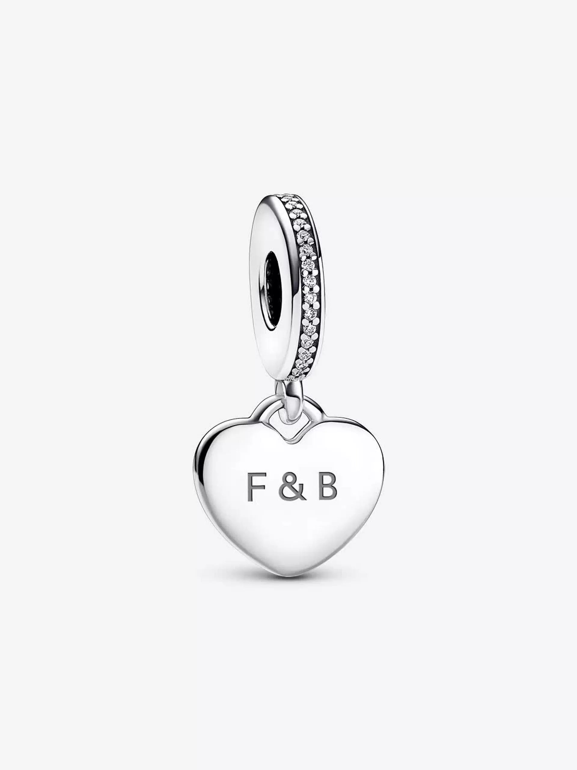 Engravable Heart Tag Dangle Charm Sterling silver