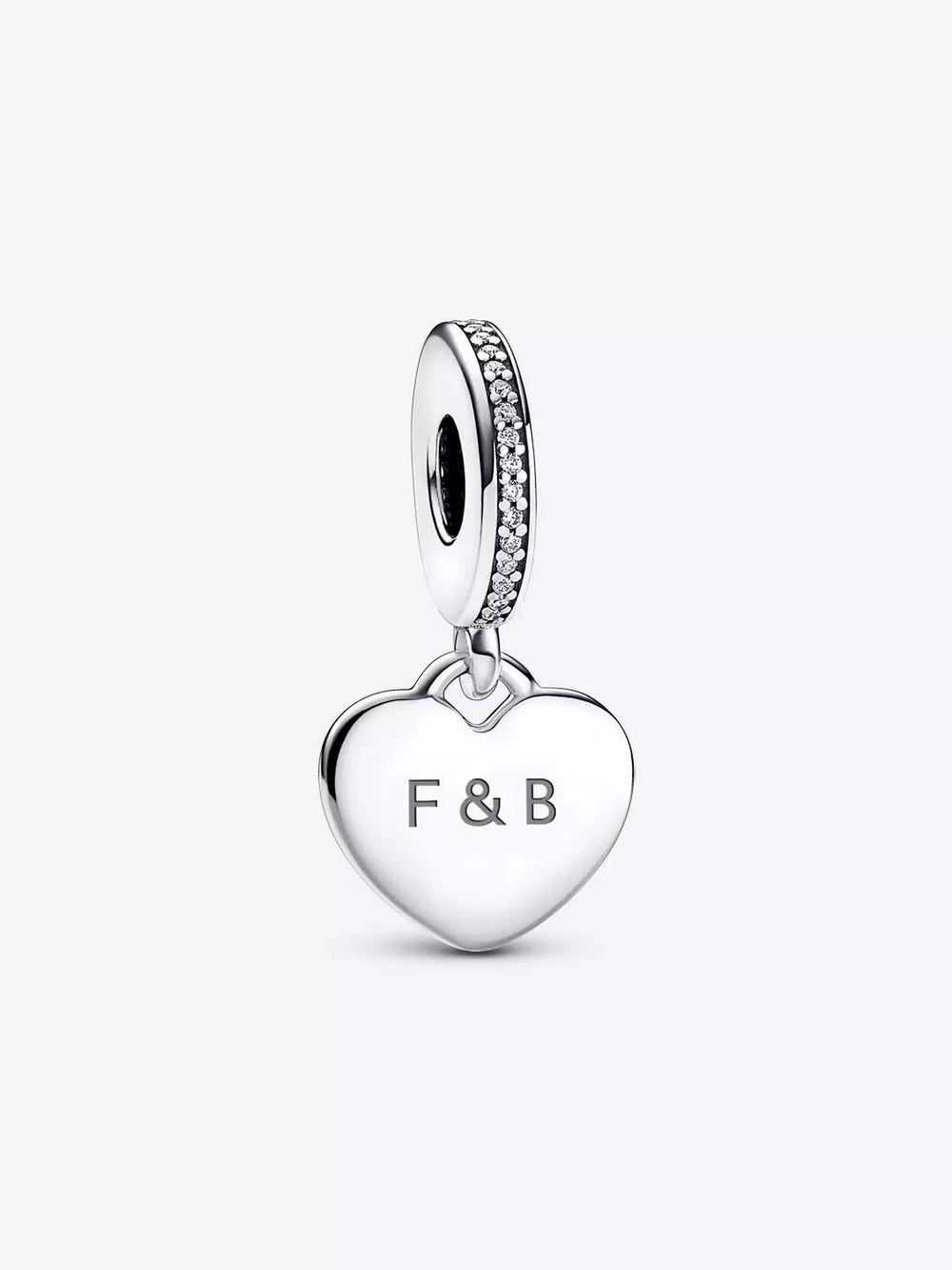 Engravable Heart Tag Dangle Charm Sterling silver