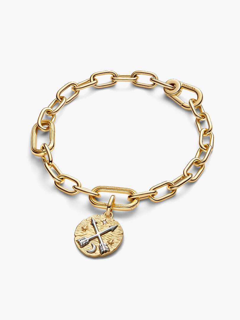 Crossing Arrows Medallion Charm Sterling silver, 14k gold plating