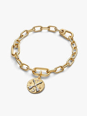Crossing Arrows Medallion Charm Sterling silver, 14k gold plating