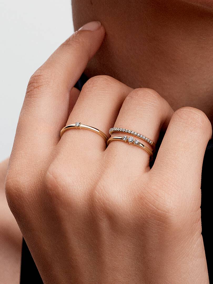 Pandora Era 14k Gold Lab-grown Diamond Single Stone Ring 0.03 ct TW, 14k gold