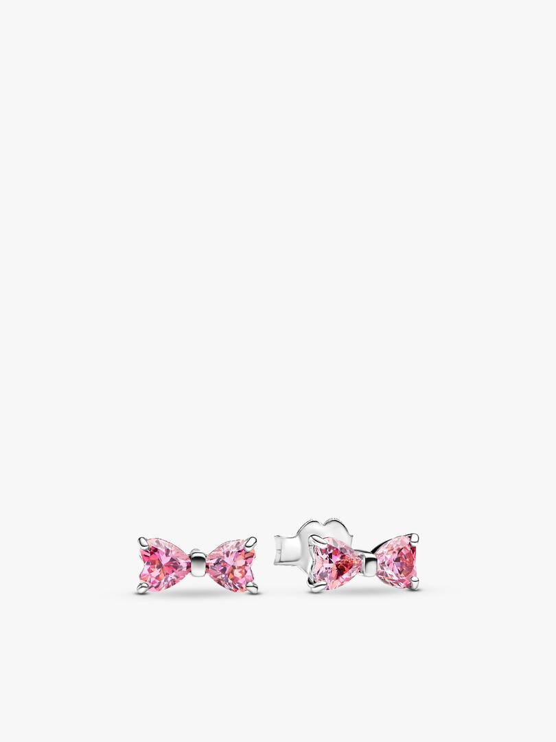 Sparkling Pink Bow Ring Set 2 Quantity