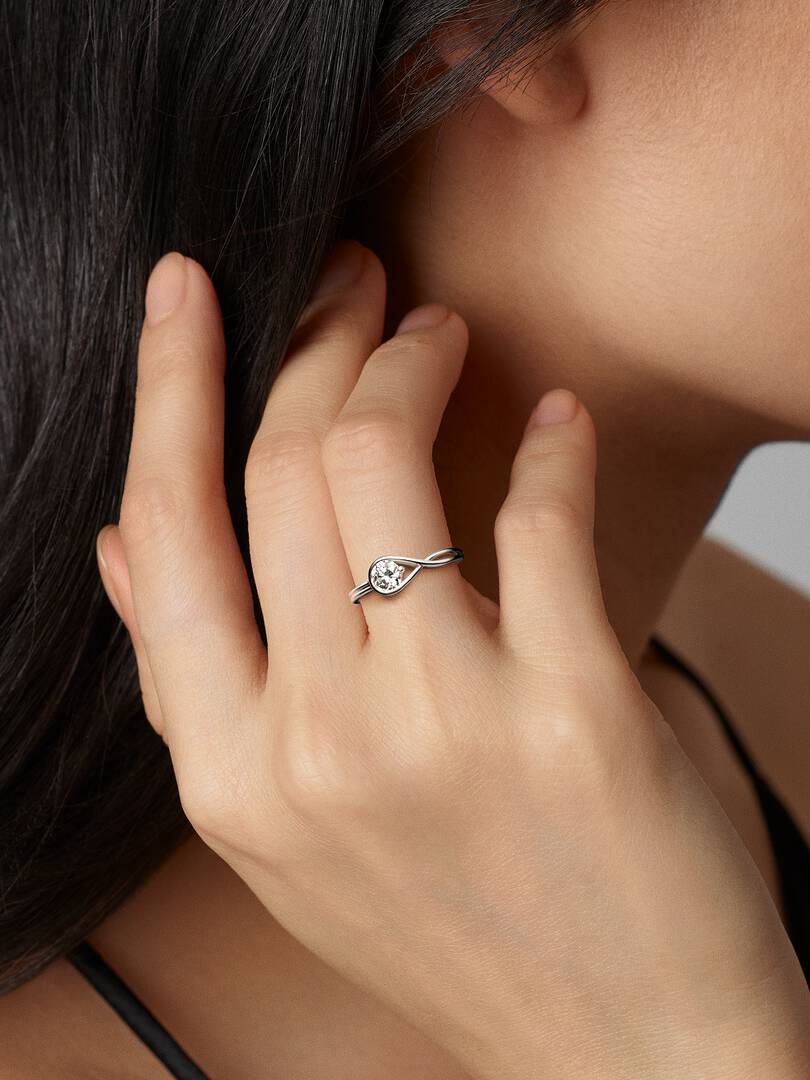 FINAL SALE - Pandora Infinite Sterling Silver Lab-grown Diamond Ring 0.50 ct TW, Sterling silver