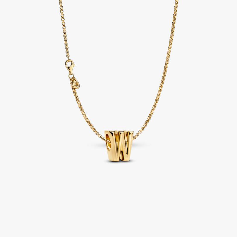 Letter W Charm Necklace 2 Quantity