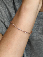 FINAL SALE - Sparkling Pavé Bars Bracelet 14k rose gold plating