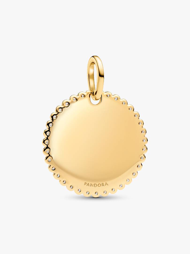Engravable Round Tag Pendant 14k gold plating