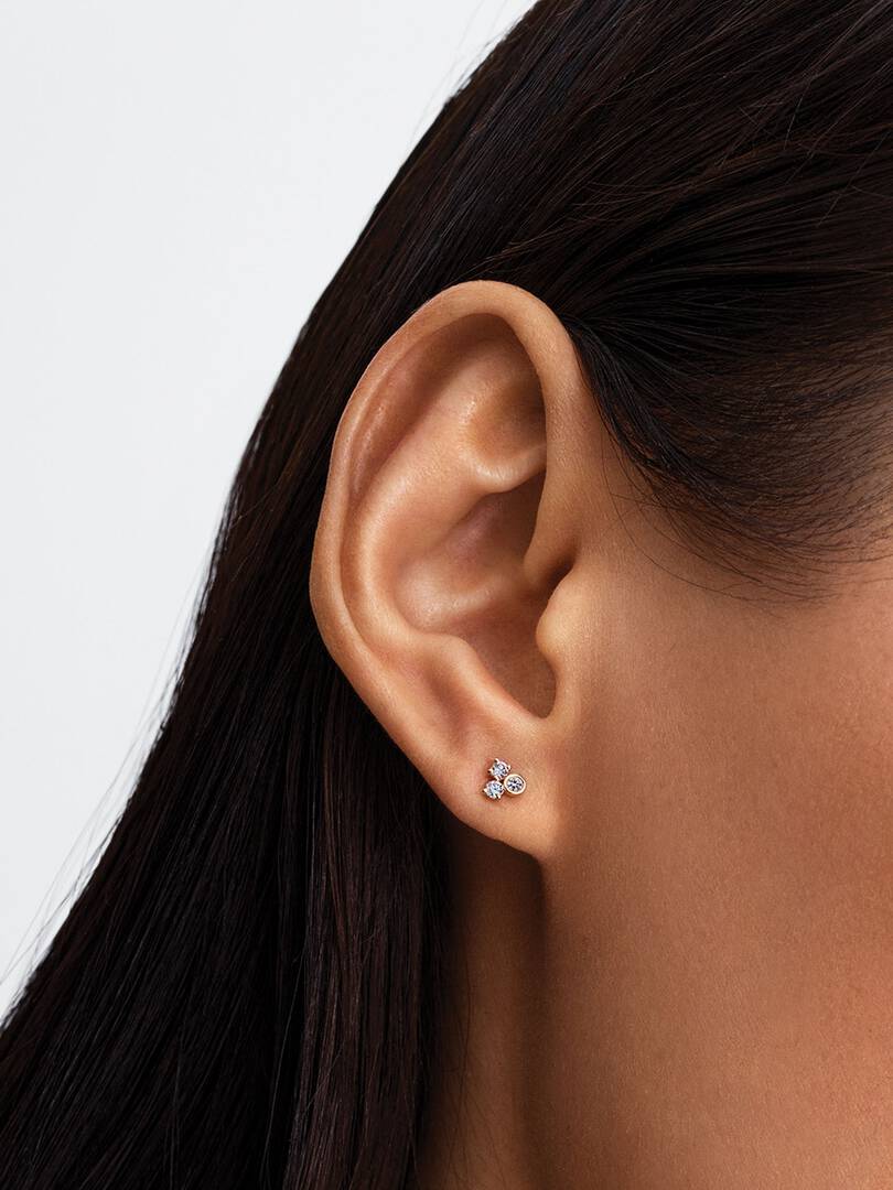 Pandora Era Lab-Grown Diamond Cluster Stud Earrings 0.19 ct TW, 14k gold