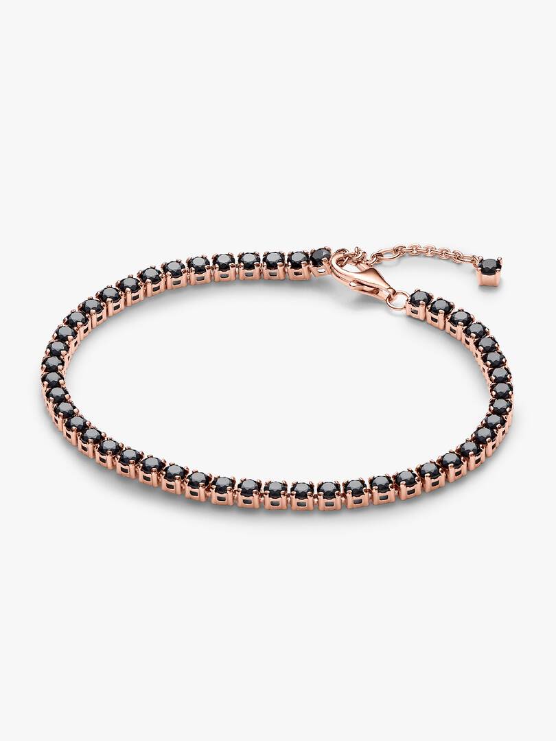 Black Sparkling Tennis Bracelet 14k rose gold plating