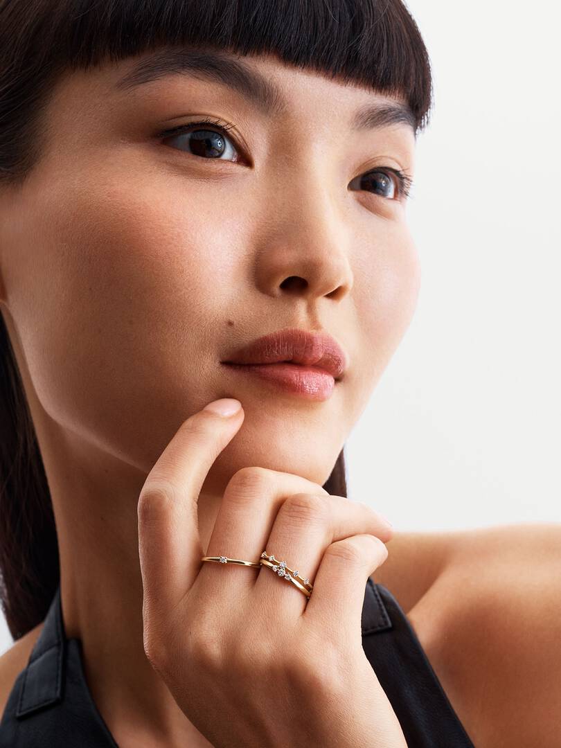 Pandora Era Lab-Grown Diamond Station Ring 0.11 ct TW, 14k gold