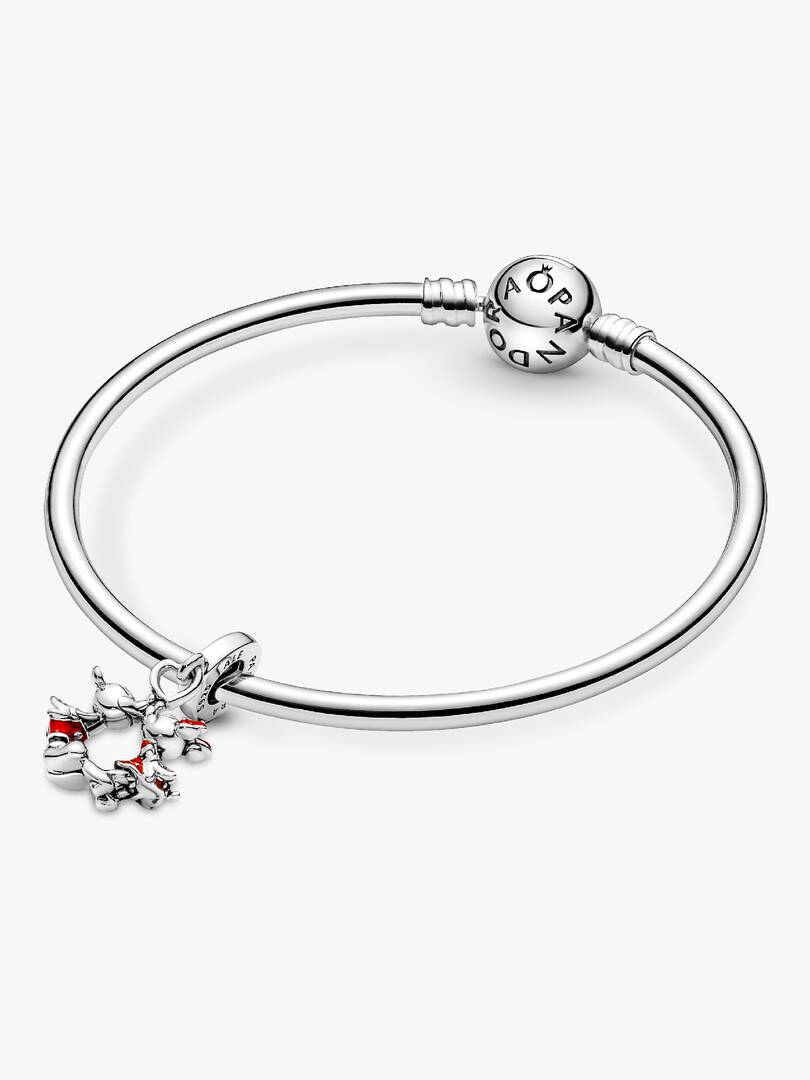 Disney Mickey Mouse & Minnie Mouse Kissing Dangle Charm Sterling silver