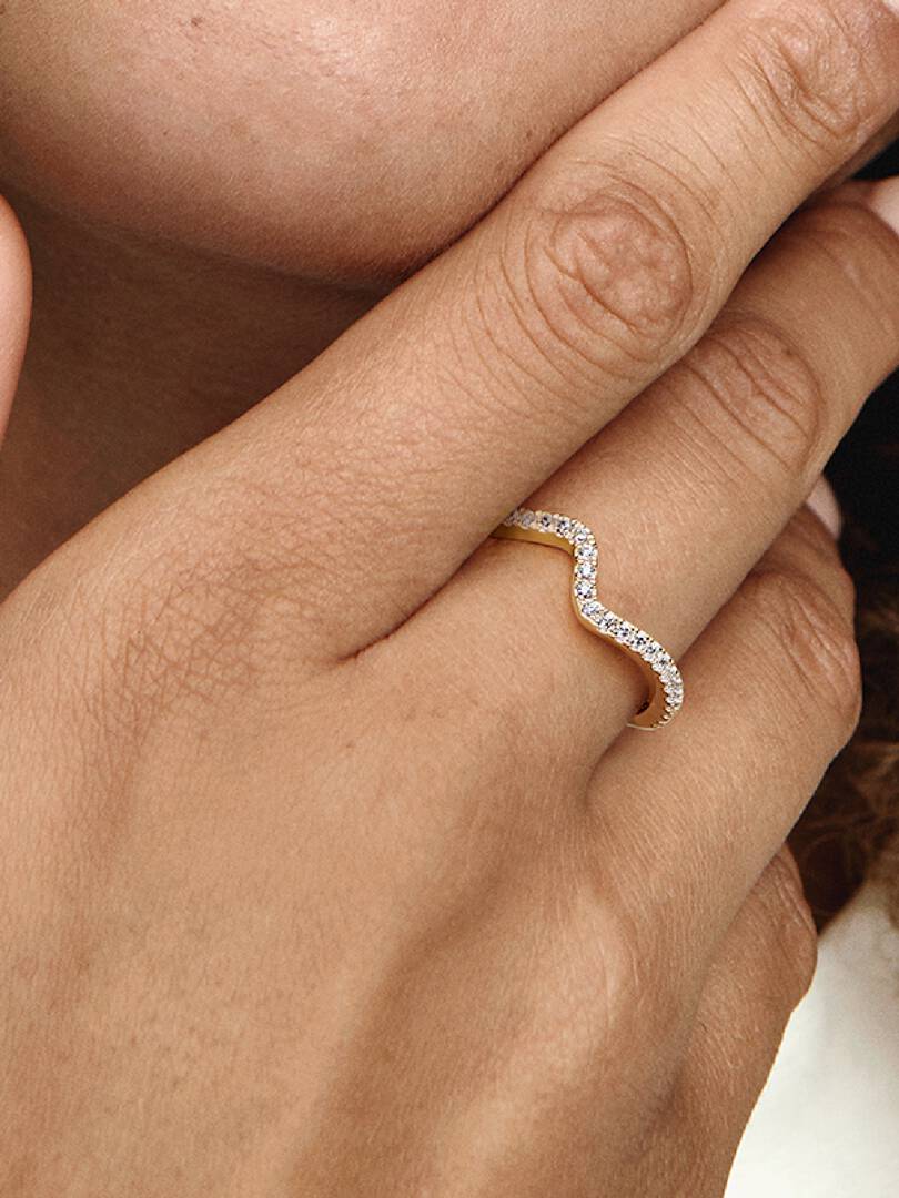 Sparkling Wave Ring 14k gold plating