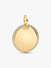 Engravable Round Tag Pendant 14k gold plating