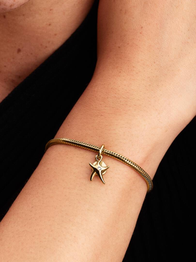 Starfish Double Dangle Charm 14k gold plating
