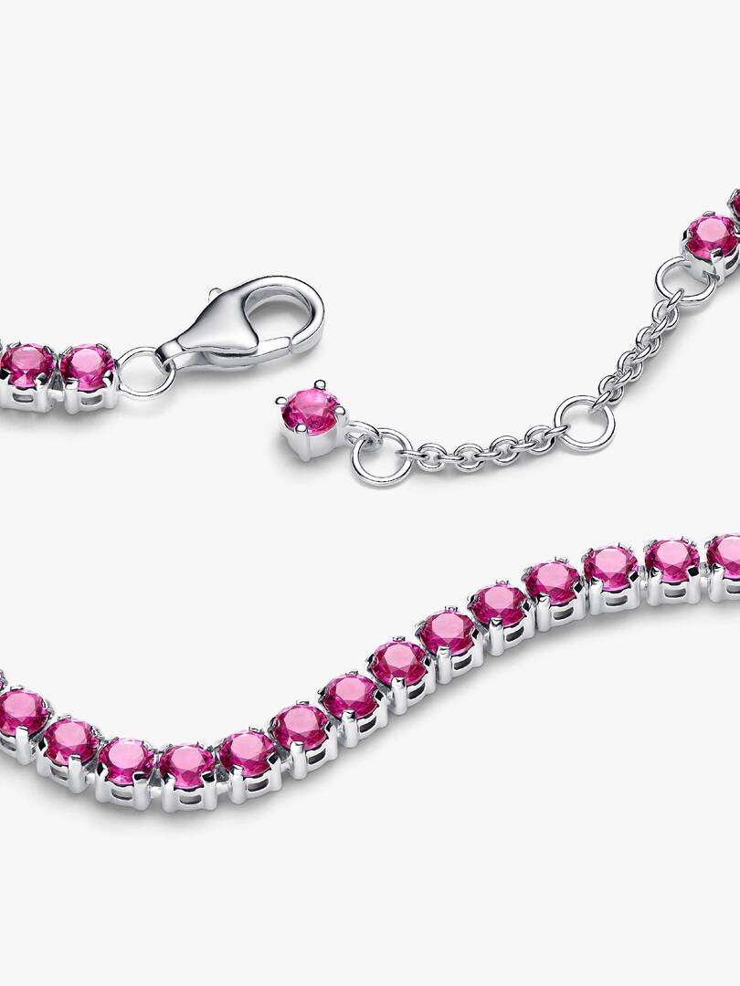 Sparkling Pink Tennis Bracelet Sterling silver